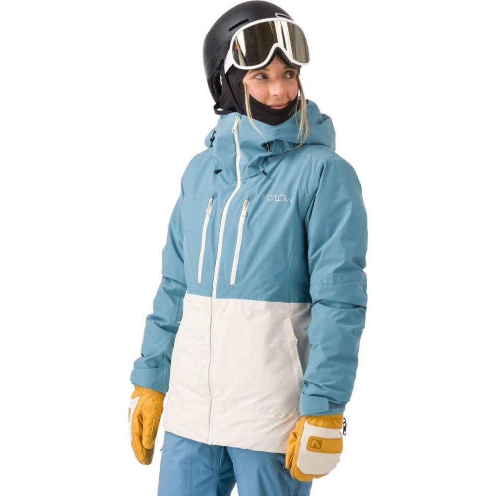 imageFlylow Womens Avery Jacket Insulated Waterproof Ski ampamp Snowboard CoatVintage BlueMarble