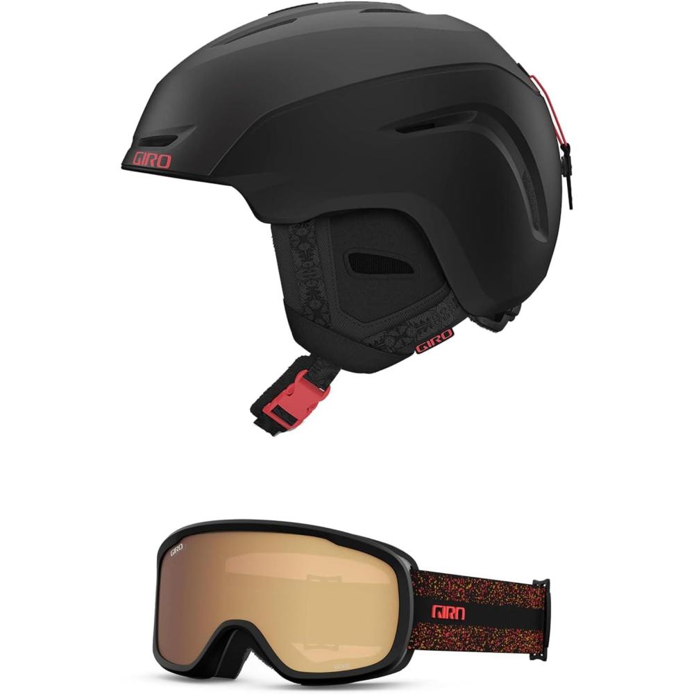 imageGiro Avera Snow Helmet 2022 WomensCombo Matte Black Tiger Lily Tiger LilyMonarch Orange Expedition