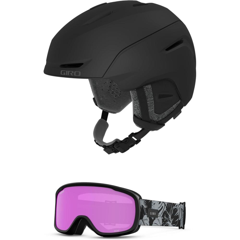 imageGiro Avera Snow Helmet 2022 WomensCombo Matte BlackGold BlackGrey Botanical LX