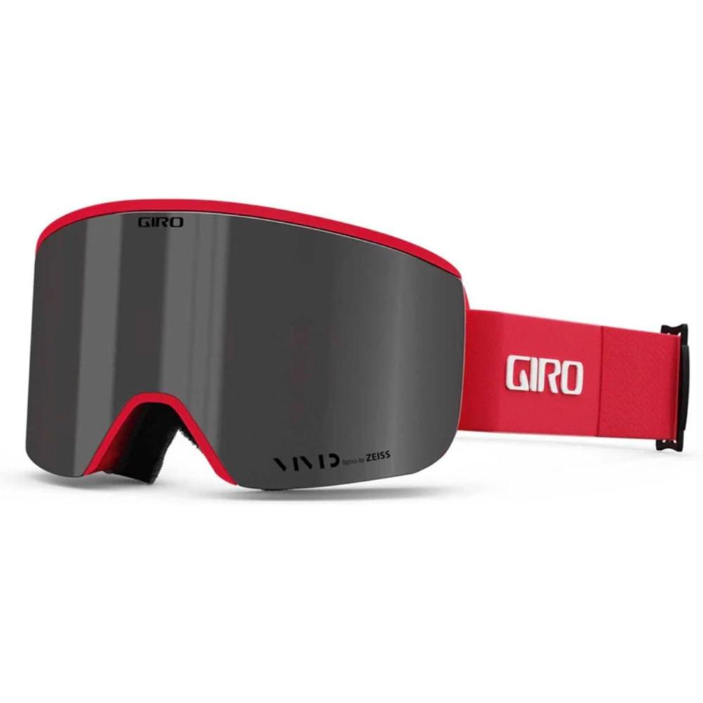 imageGiro Axis Ski Goggles  Snowboard Goggles for Men  Quick Change with 2 VIVID Lenses  AntiFog Vent Tech  OTGRed and Black Thirds  Vivid Smoke