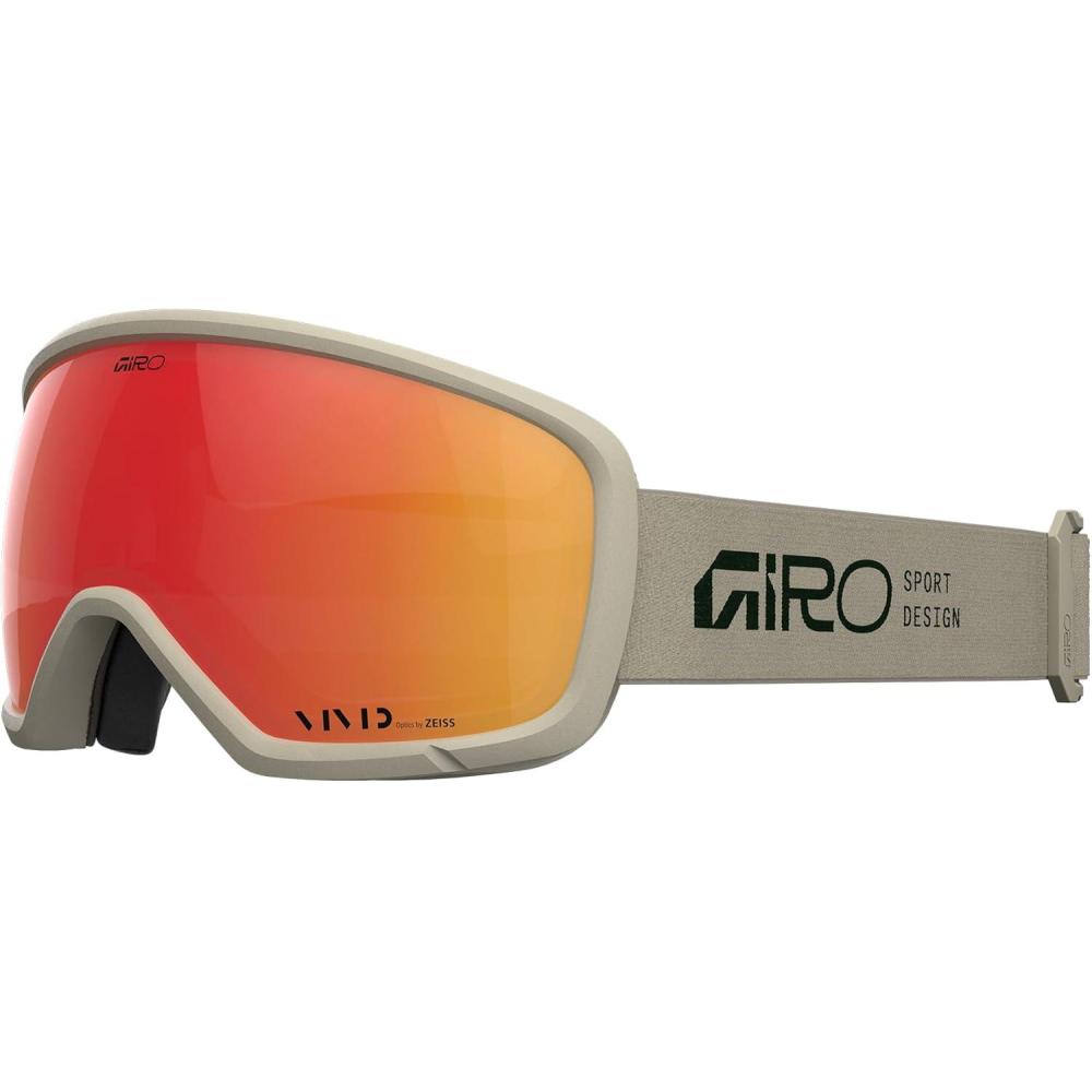 imageGiro Ringo Ski Goggles  Snowboard Goggles for Men Women ampamp Youth  VIVID Lens  AntiFog  OTG Over GlassesStone Tan Stacked  Vivid Ember