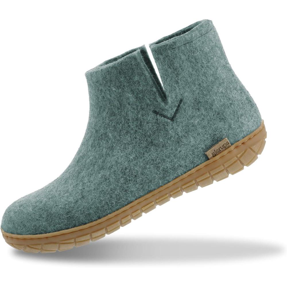 imageGlerups 100 quality wool mix Boot Slipper with rubber sole  UnisexNorth Sea