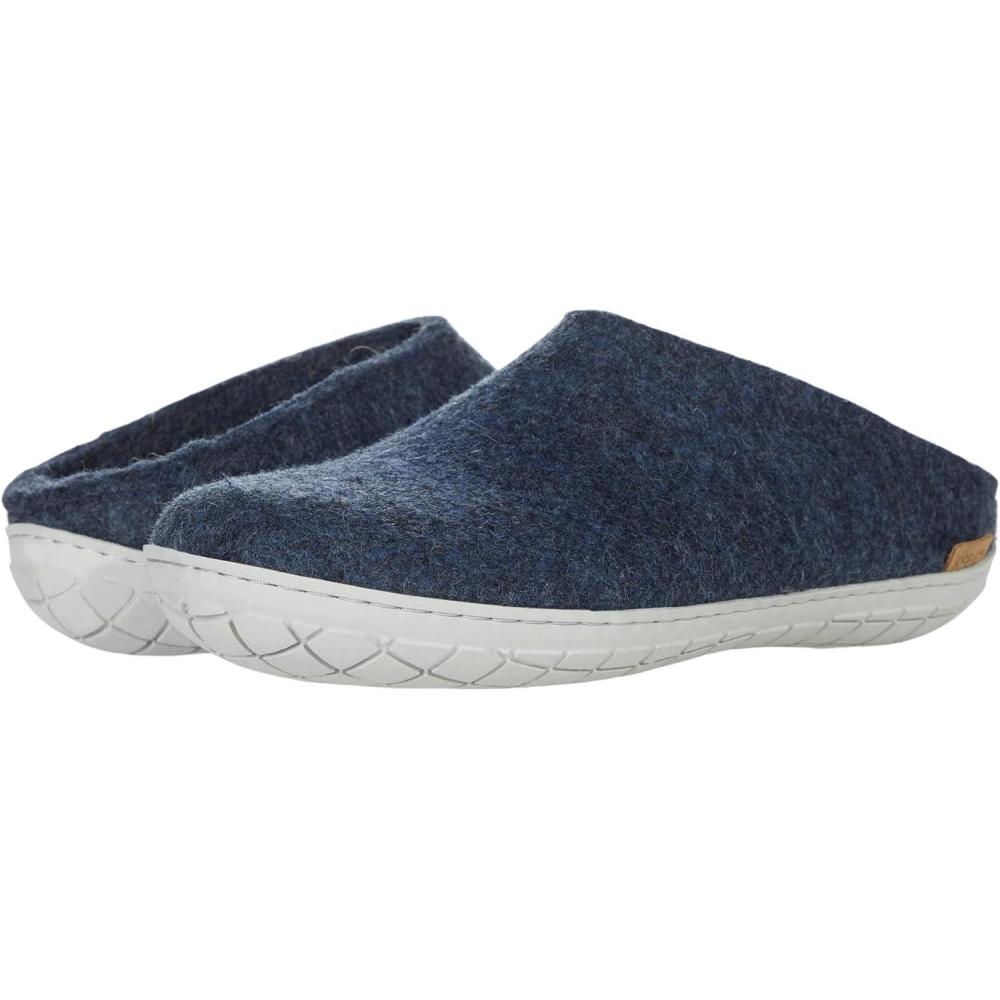 imageGlerups 100 quality wool mix Slipper with rubber sole Unisex SliponDenimGrey Rubber