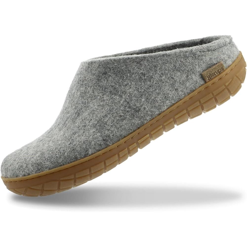 imageGlerups 100 quality wool mix Slipper with rubber sole Unisex SliponGrey