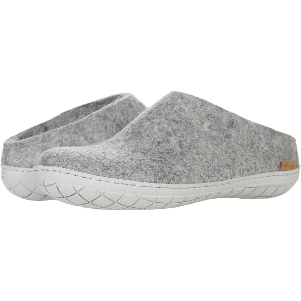 imageGlerups 100 quality wool mix Slipper with rubber sole Unisex SliponGreyGrey Rubber