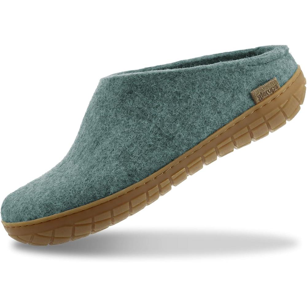 imageGlerups 100 quality wool mix Slipper with rubber sole Unisex SliponNorth Sea