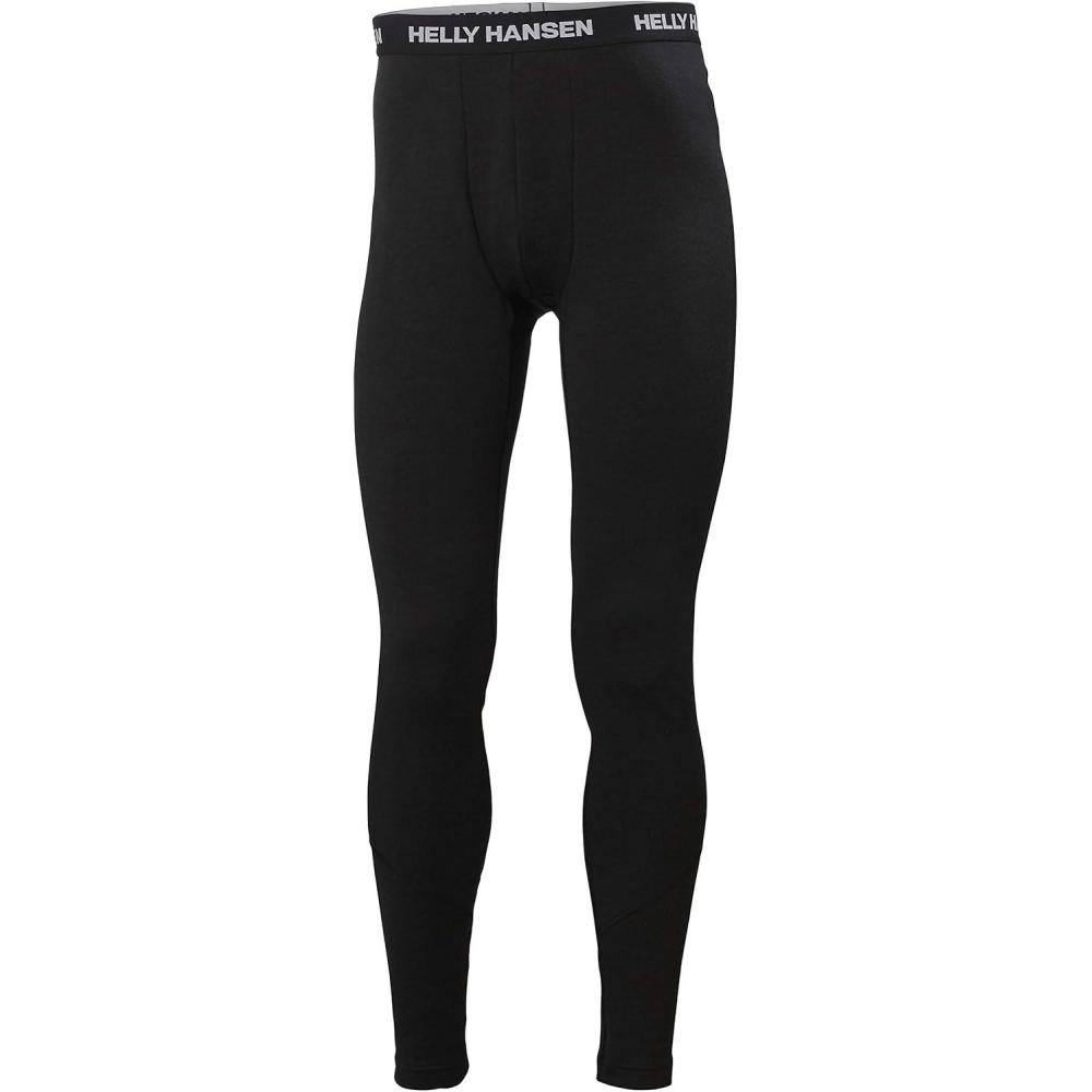 imageHellyHansen LIFA Merino Midweight Pant for Men Track Pants with NonItch Fabric 2Layer Design Flat Lock Seams ZQ Wool990 Black