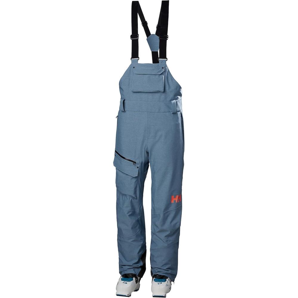 imageHellyHansen Powderqueen Bib Pant  Womens Snow Pant for Skiing Waterproof Insulated Winter Gear625 Blue Fog