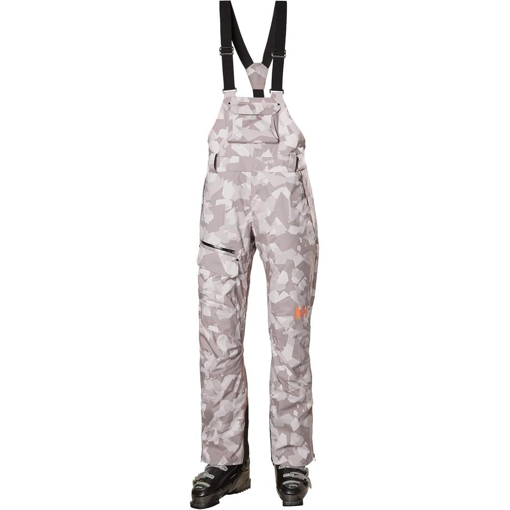 imageHellyHansen Powderqueen Bib Pant Womens Snow Pant for Skiing Waterproof Insulated Winter Gear692 Dusty Syrin Winter Camo