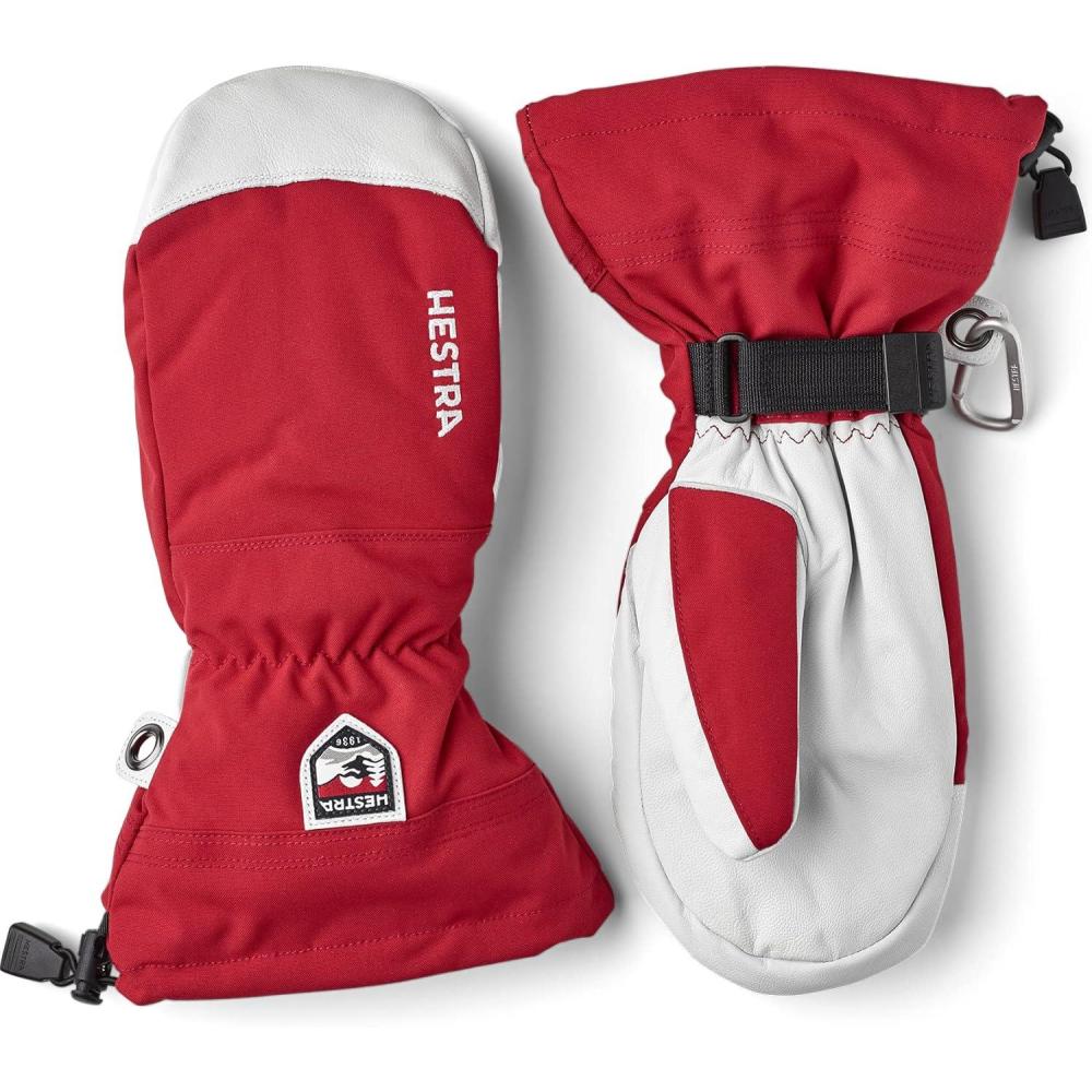 imageHestra Army Leather Heli Ski Mitt Snow Mitten Glove for Skiing ampamp Snowboarding for Men ampamp WomenRed