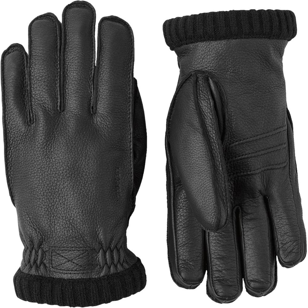 imageHestra Deerskin Primaloft Rib Glove Insulated Leather Glove for Work ampamp Everyday UseBlack