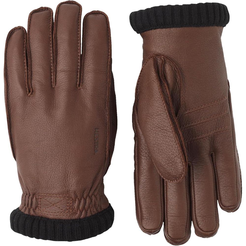 imageHestra Deerskin Primaloft Rib Glove Insulated Leather Glove for Work ampamp Everyday UseChocolate