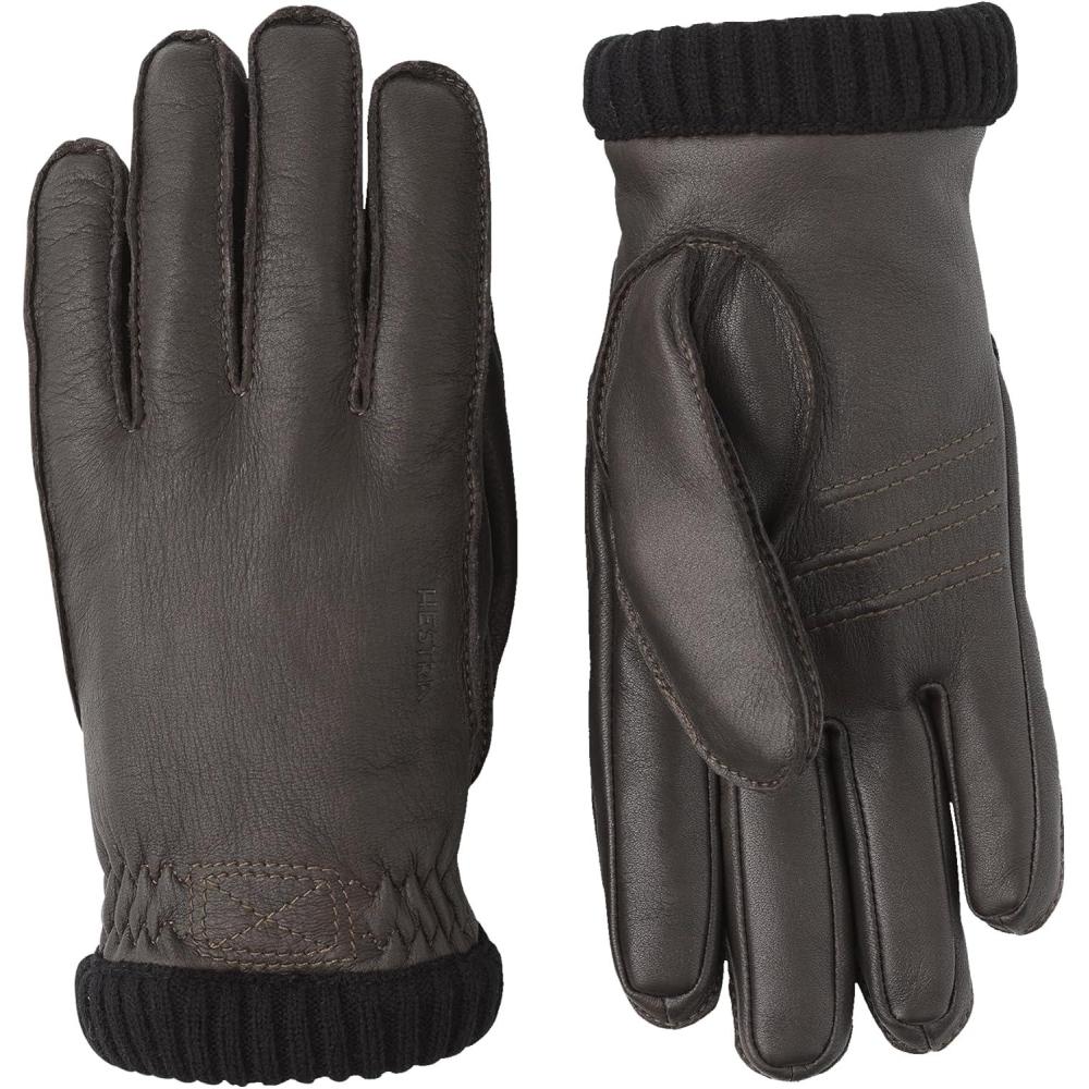 imageHestra Deerskin Primaloft Rib Glove Insulated Leather Glove for Work ampamp Everyday UseDrk Brn