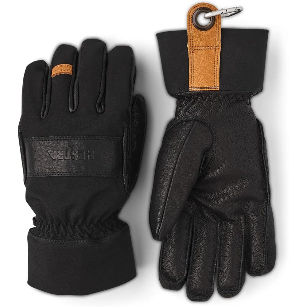 imageHestra Unisex Highland 5Finger Glove Windproof Lined Winter Hiking ampamp Cold Weather Gloves for Men ampamp WomenBlack