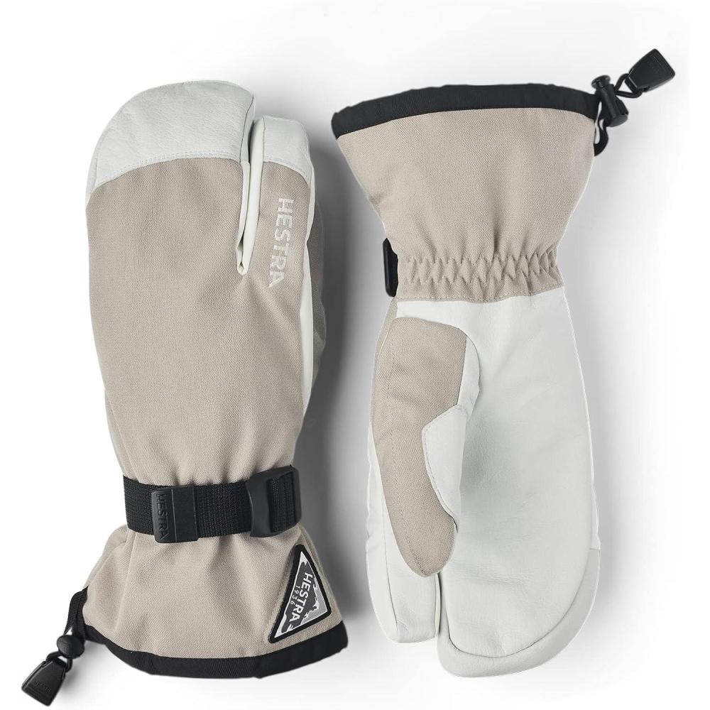 imageHestra Unisex Powder Gauntlet 3Finger Glove Insulated Windproof Leather Gloves for Alpine Ski ampamp Everyday for Men ampamp WomenBeige
