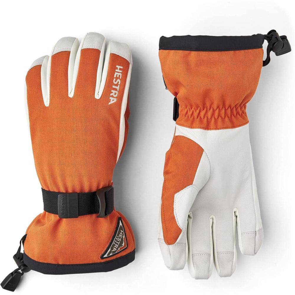 imageHestra Unisex Powder Gauntlet Glove Leather Windproof Insulated Glove for Alpine Ski Everyday Winter Wear for Men ampamp WomenBrick Red