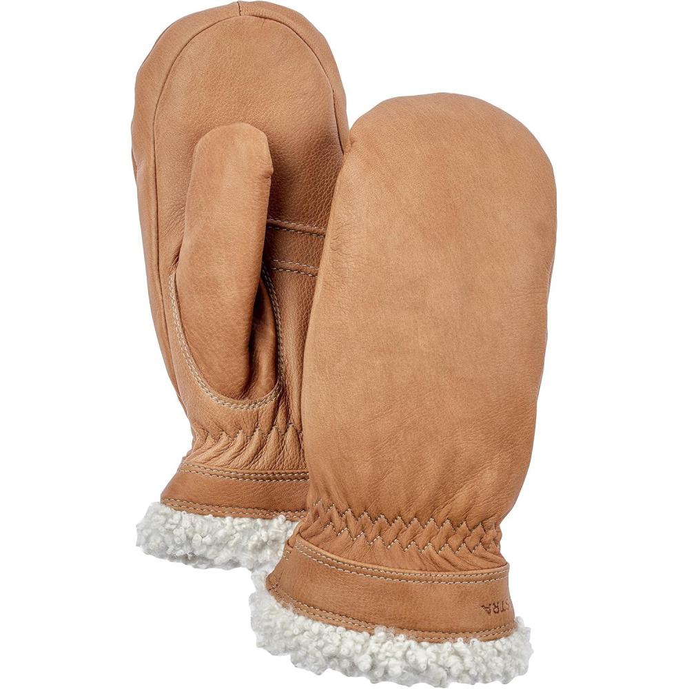 imageHestra Womens Gloves Sundborn Slim Fit Winter Leather Mitten with FurCork