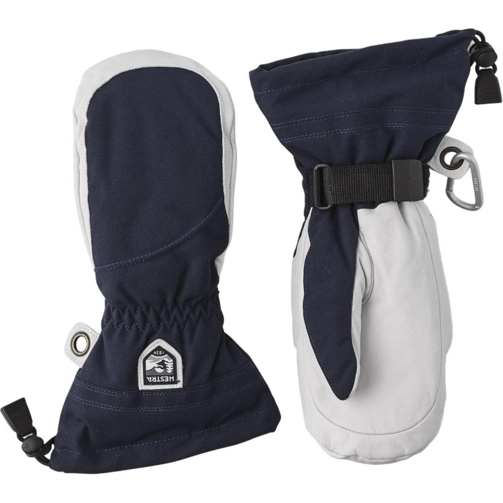 imageHestra Womens Heli Ski Female Mitt Leather Snow Mitten for Skiing Snowboarding and MountaineeringNavyOffwhite