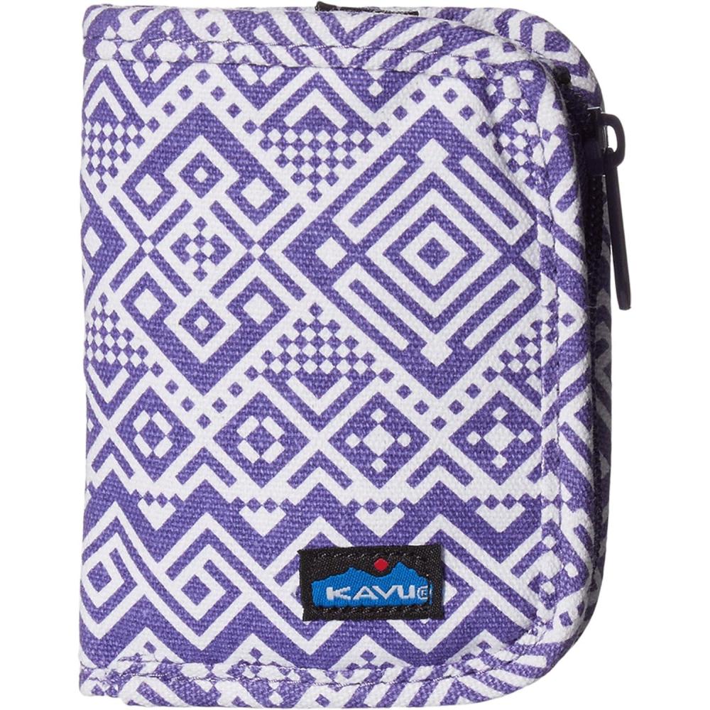 imageKAVU Zippy Wallet Bi Fold Zip Clutch With Removable Coin PouchPurple Quilt