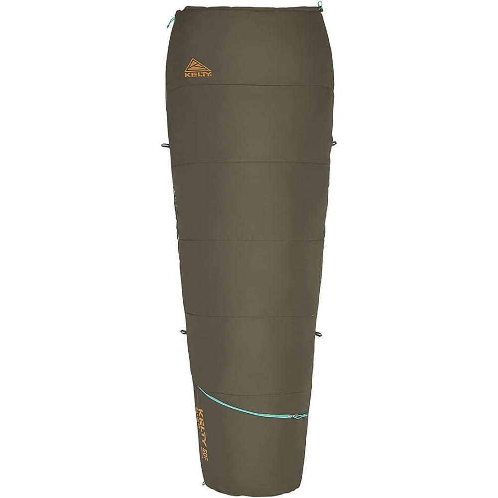 imageKelty Rambler 50 Degree Synthetic CloudLoft Insulated Sleeping Bag Unzips Completely to A Blanket AntiSnag Zipper ampamp MorePeat Green