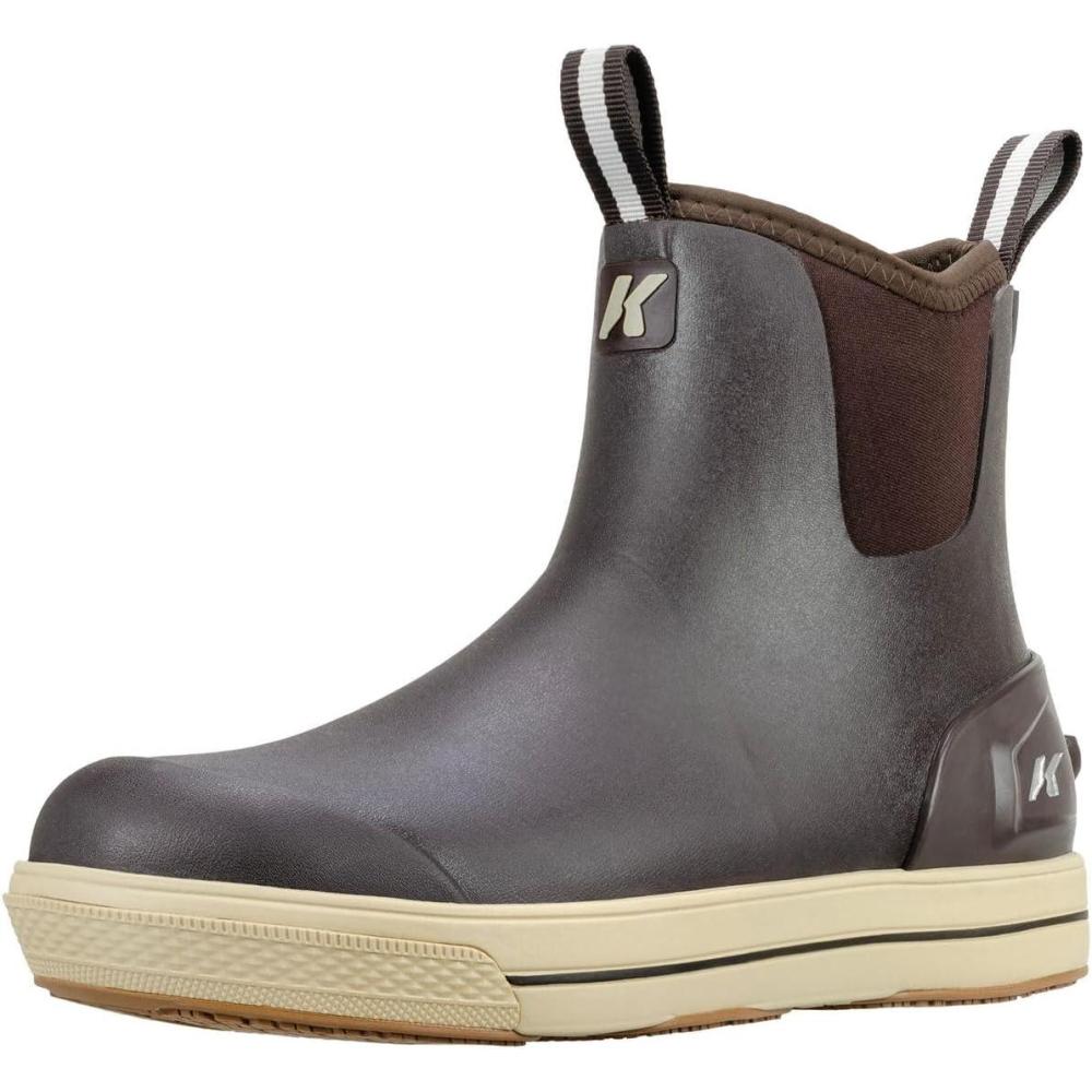 imageKorkers Mens Neo Flex Ankle Boot wFixed KlingOn Deck SolesGanache