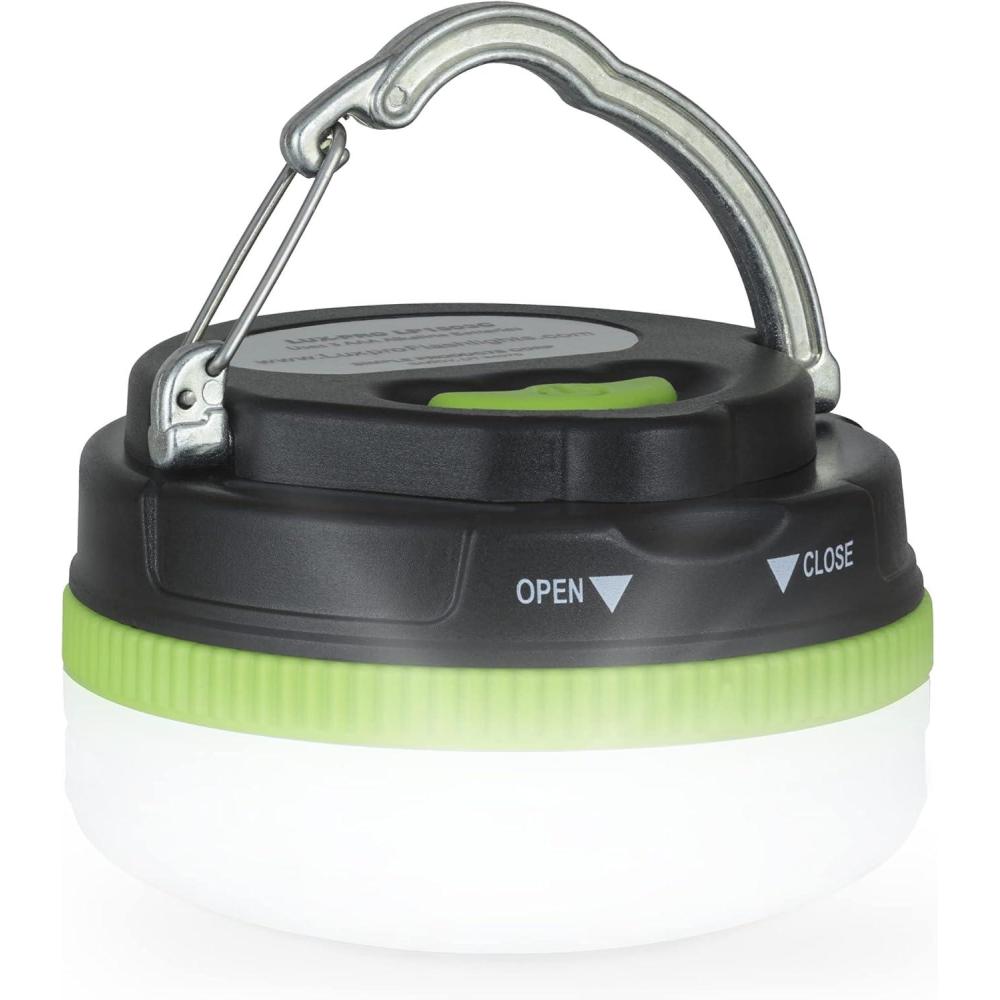 imageLUXPRO LP1503C Compact Hanging LED Lantern  Battery Powered Lantern  Camping Tent Light with Magnetic Base and Collapsible Carabiner Hook