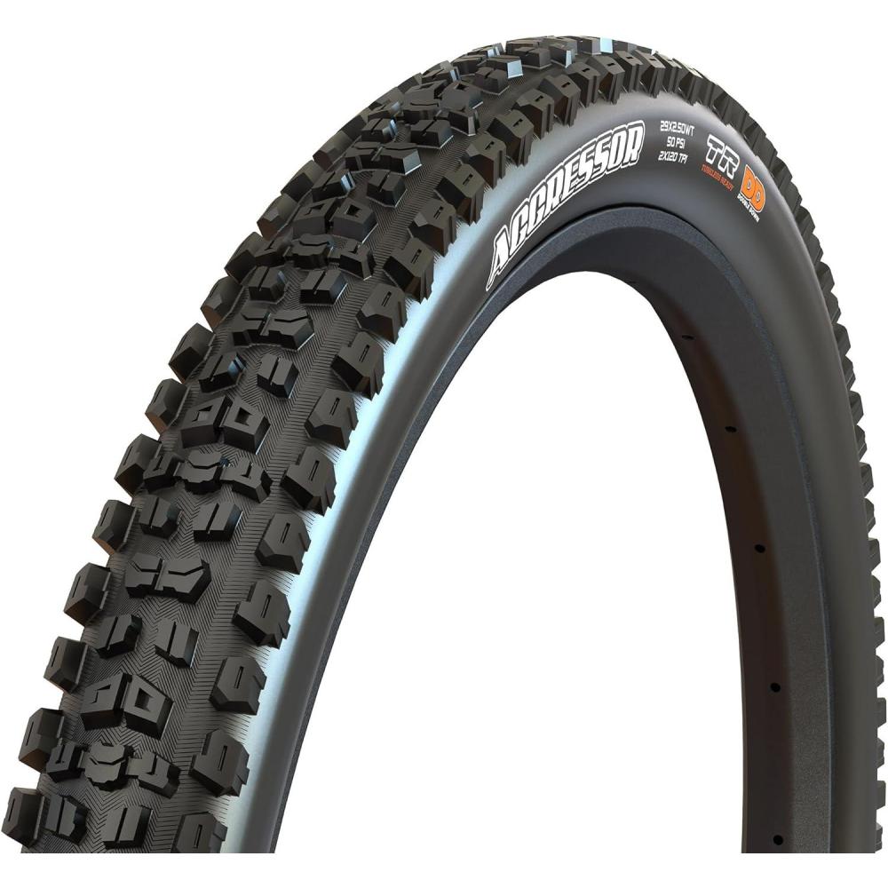 imageMaxxis Aggressor  Dual Compound  29 275 26  EXO DD  E25 Rating Tubeless  Primarily Intended for Rear Wheel UseBlack