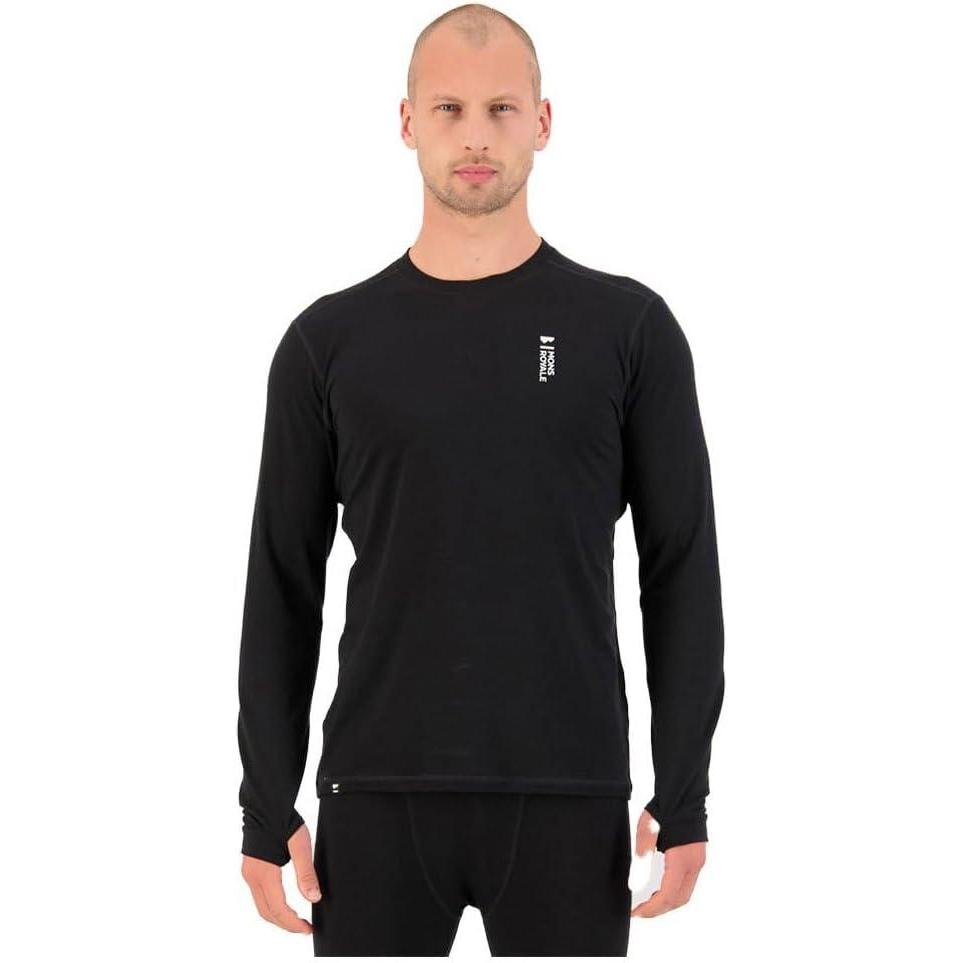 imageMons Royale Cascade Merino Flex 200 Long Sleeve Mens Base Layer TopBlack
