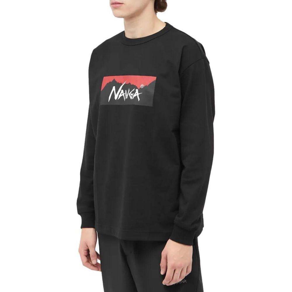 imageNanga NW23111G299 Mens LongSleeve TShirt ECO HYBRID BOX LOGO LS TEE Black XLarge