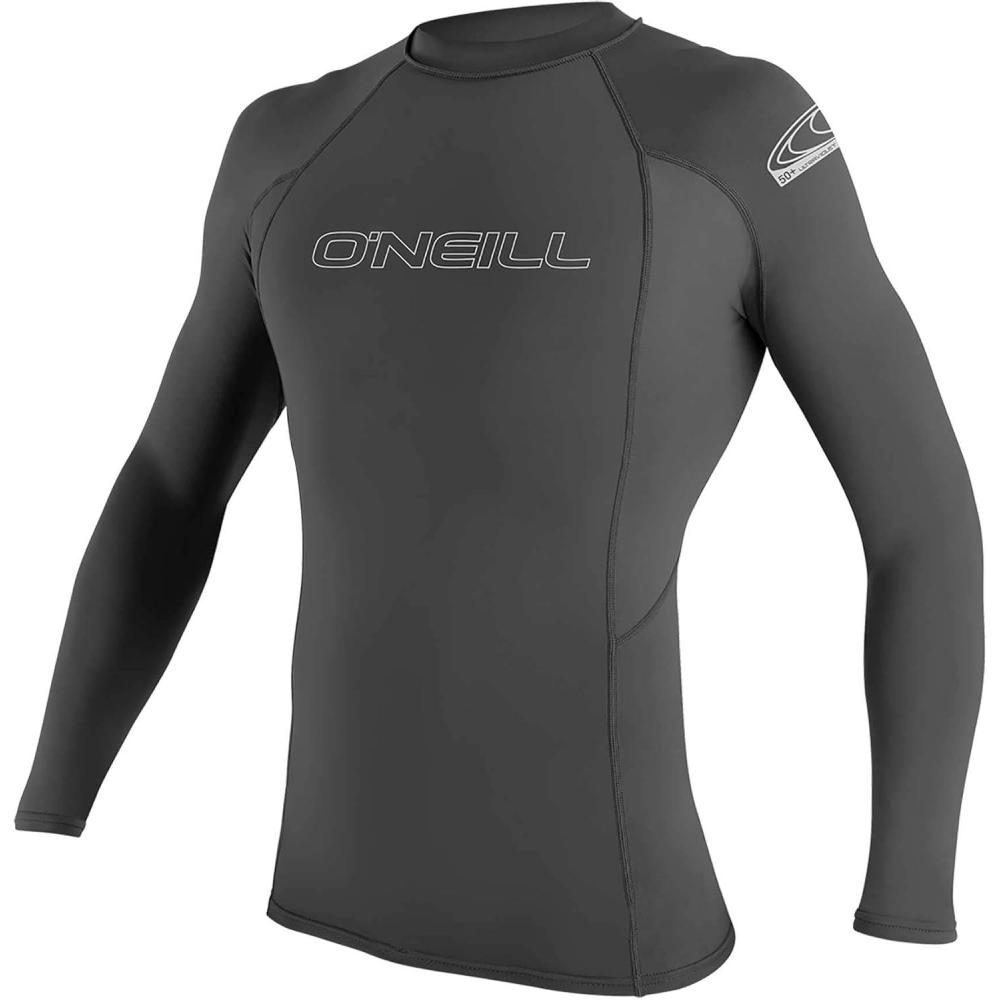 imageONeill Mens Basic Skins UPF 50 Long Sleeve Rash GuardGraphite
