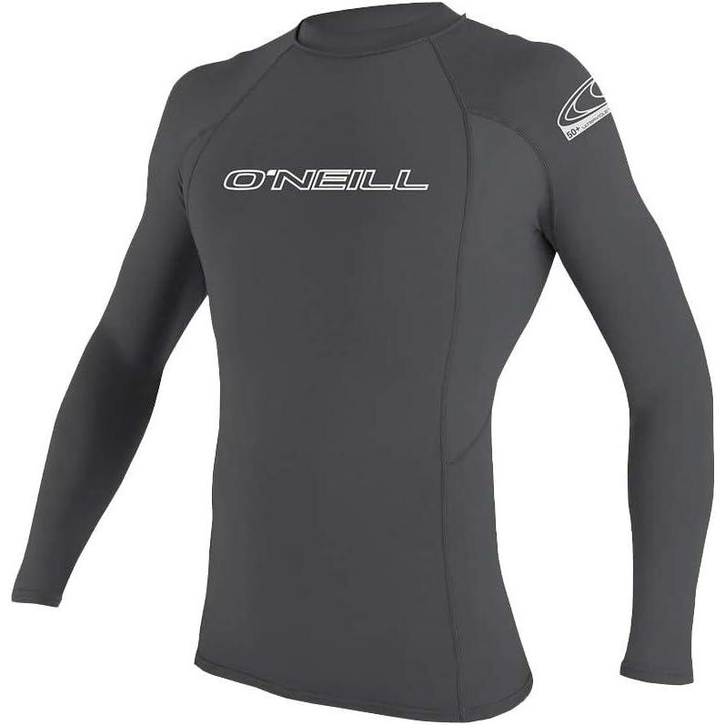 imageONeill Mens Basic Skins UPF 50 Long Sleeve Rash GuardSmoke