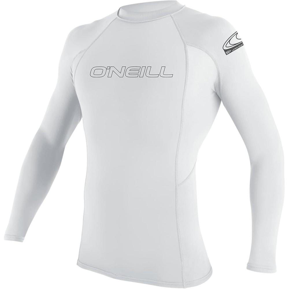 imageONeill Mens Basic Skins UPF 50 Long Sleeve Rash GuardWhite
