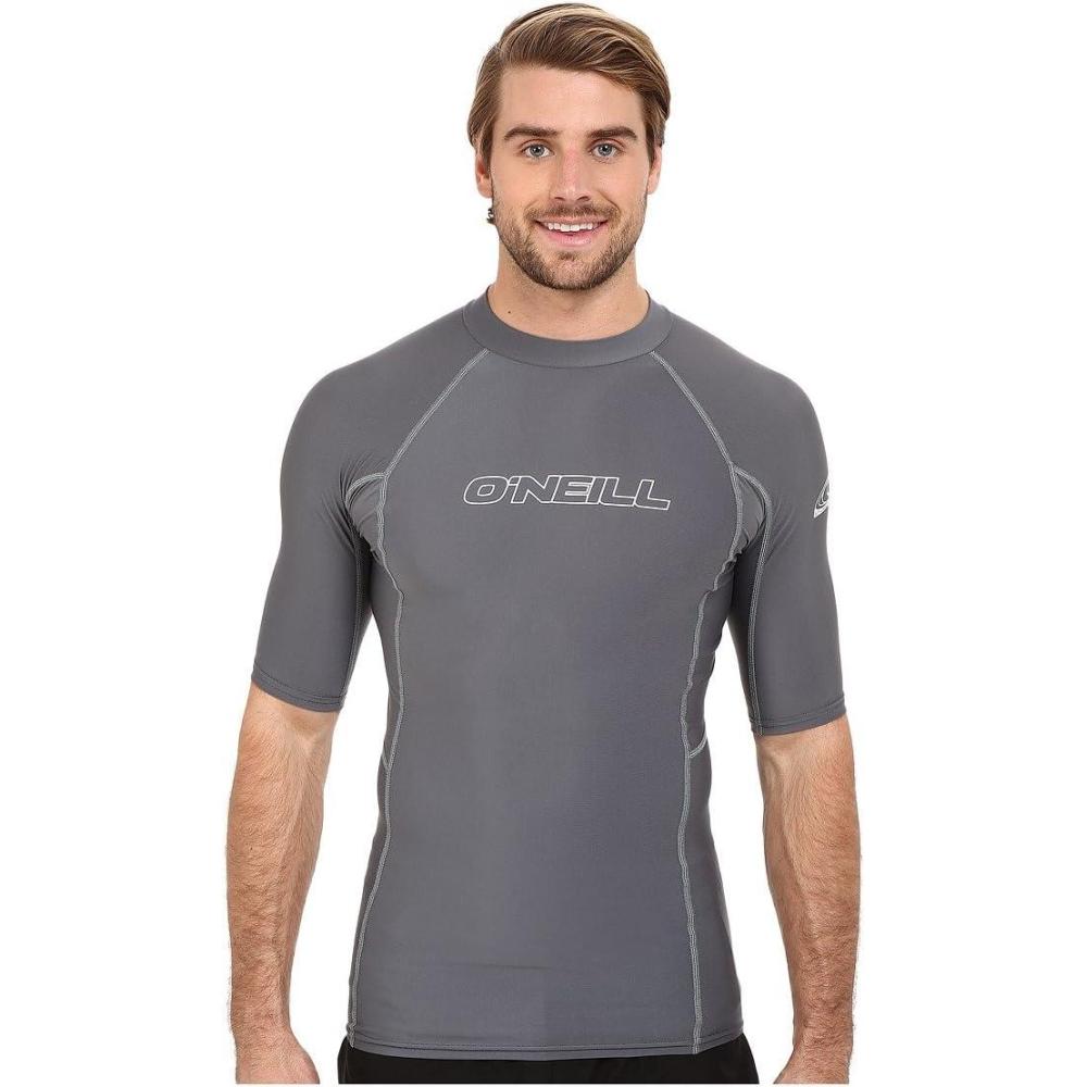 imageONeill Mens Basic Skins UPF 50 Short Sleeve Rash GuardSmoke