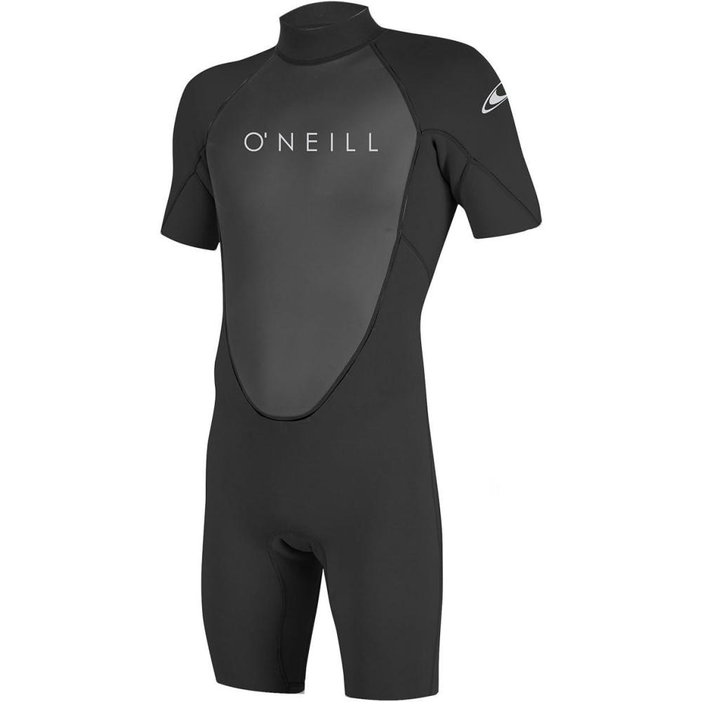 imageONeill Mens Reactor2 2mm Back Zip Short Sleeve Spring Wetsuit Lightweight Warmth with Good Flexibility for Surfing Paddleboarding KayakingBlackBlack