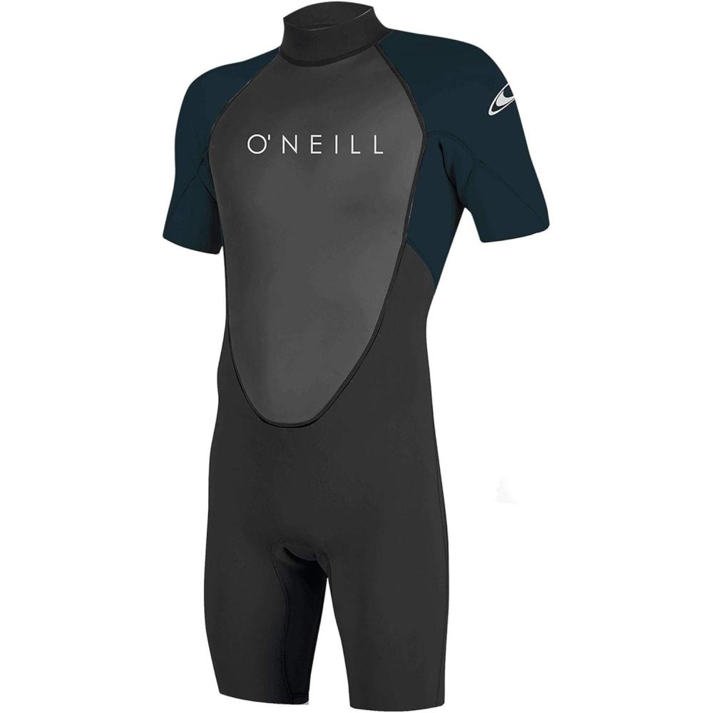 imageONeill Mens Reactor2 2mm Back Zip Short Sleeve Spring Wetsuit Lightweight Warmth with Good Flexibility for Surfing Paddleboarding KayakingBlackSlate