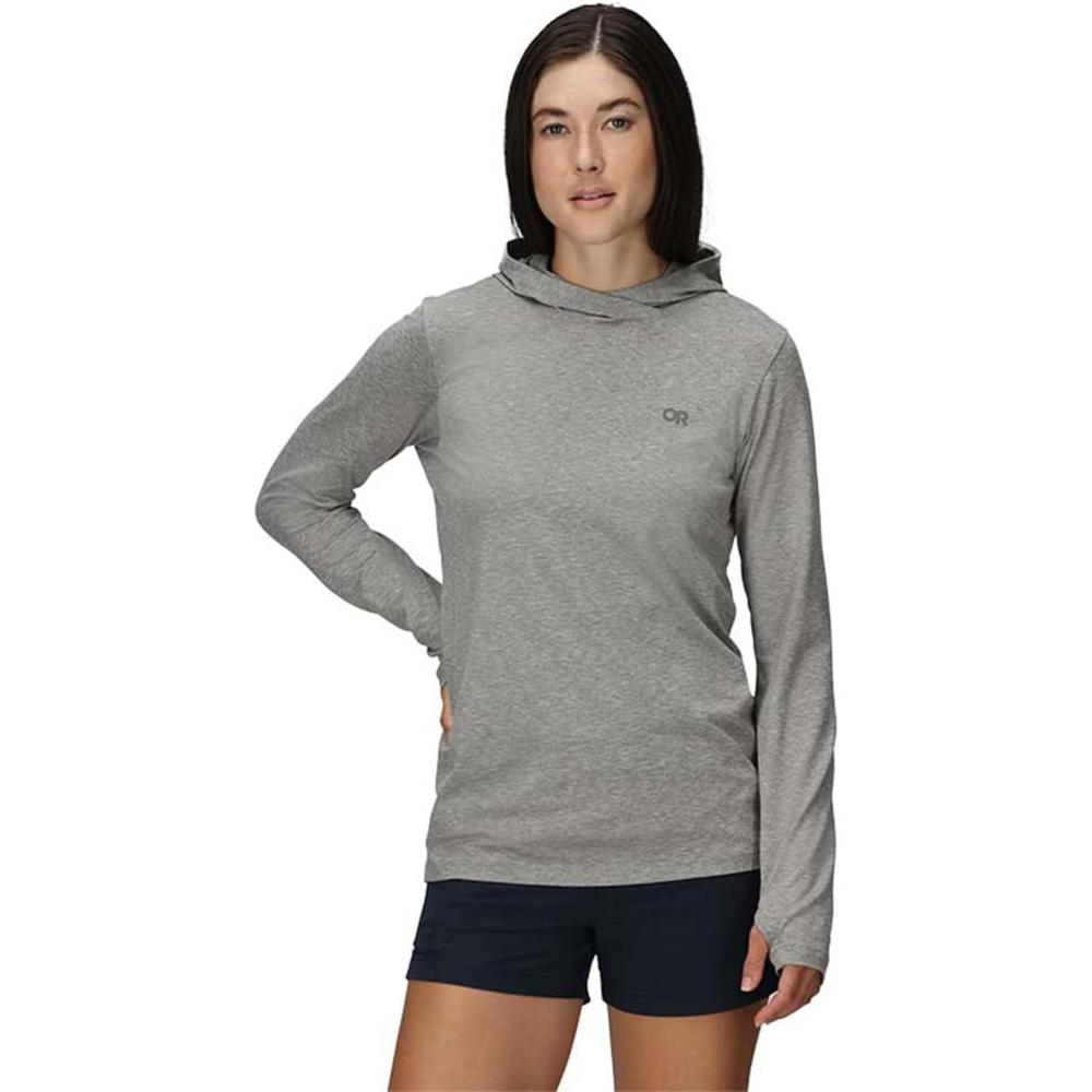 imageOutdoor Research Womens ActiveIce Spectrum Sun Hoodie  SelfCooling Fabric Quick Drying Moisture Wicking UPF 50Grey Heather