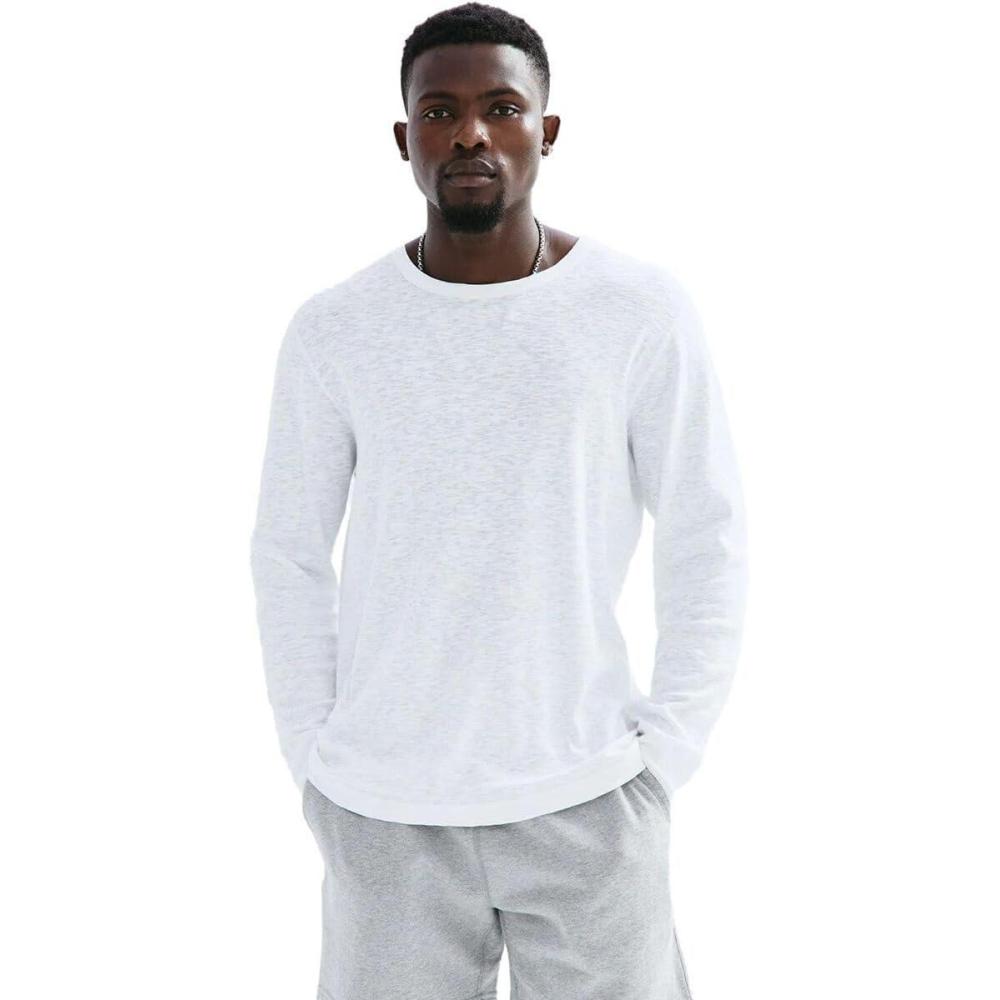 imageREIGNING CHAMP 1x1 Slub LongSleeve TShirt  MensWhite