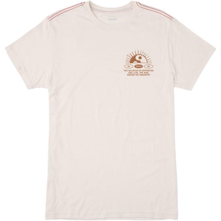 imageRVCA Mens Red Stitch Graphic Crew TShirtBalance Rise Antique White