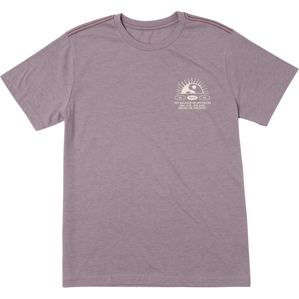 imageRVCA Mens Red Stitch Graphic Crew TShirtBalance Rise Gray Ridge