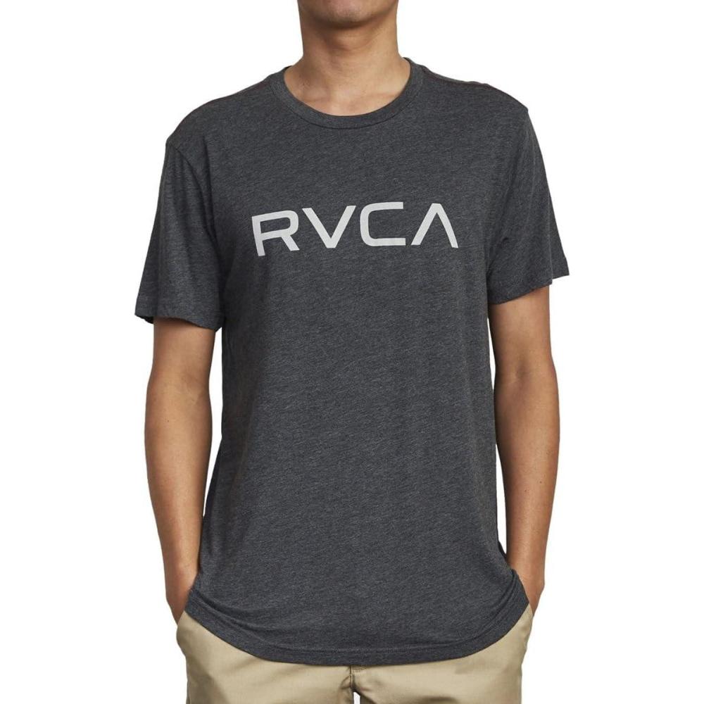 imageRVCA Mens Red Stitch Graphic Crew TShirtBlackGrey