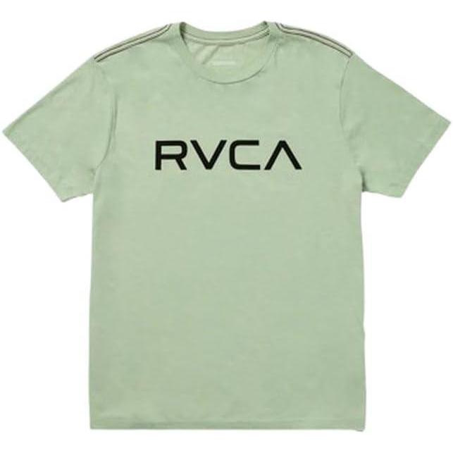 imageRVCA Mens Red Stitch Graphic Crew TShirtGranite Green