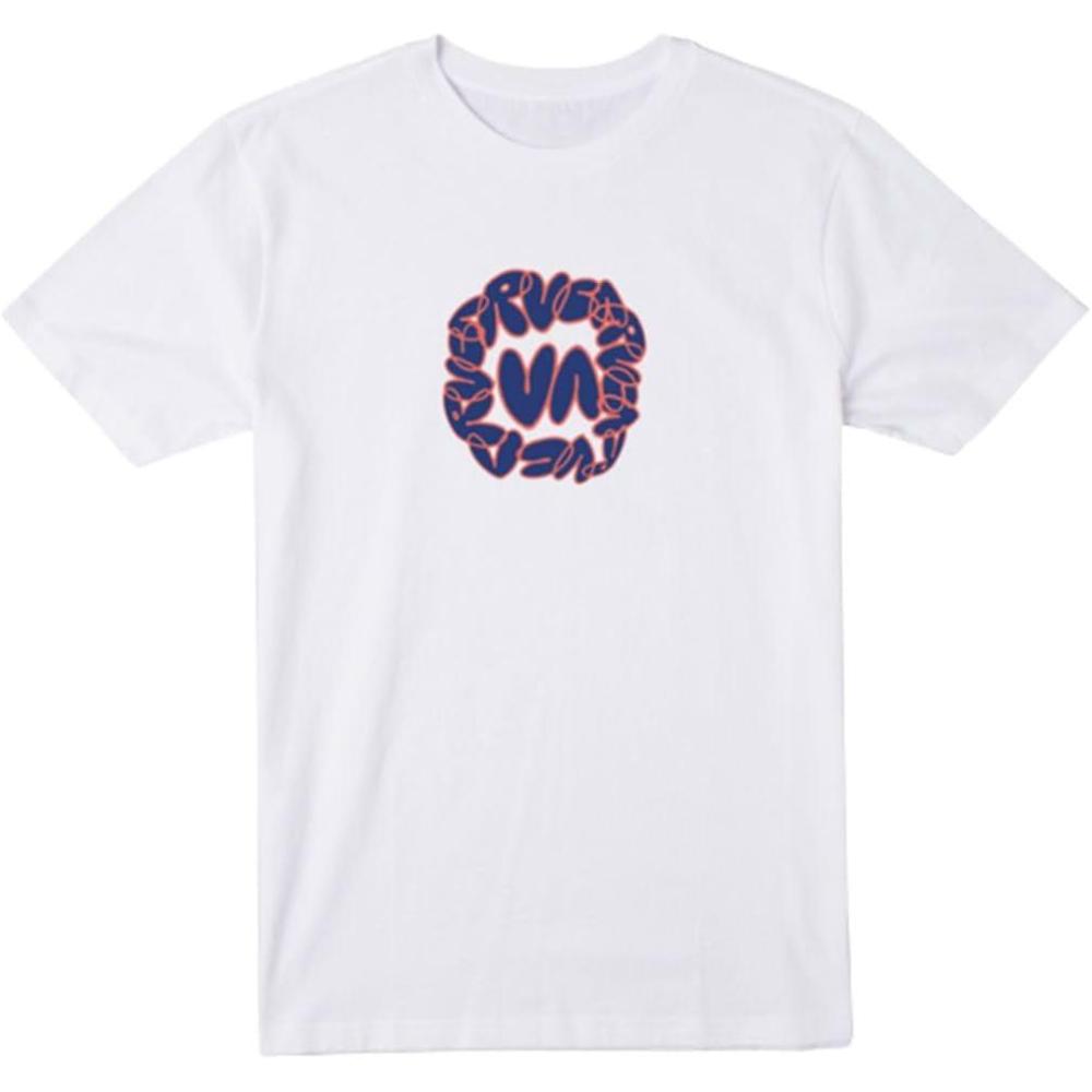 imageRVCA Mens Red Stitch Graphic Crew TShirtLeft Circle White