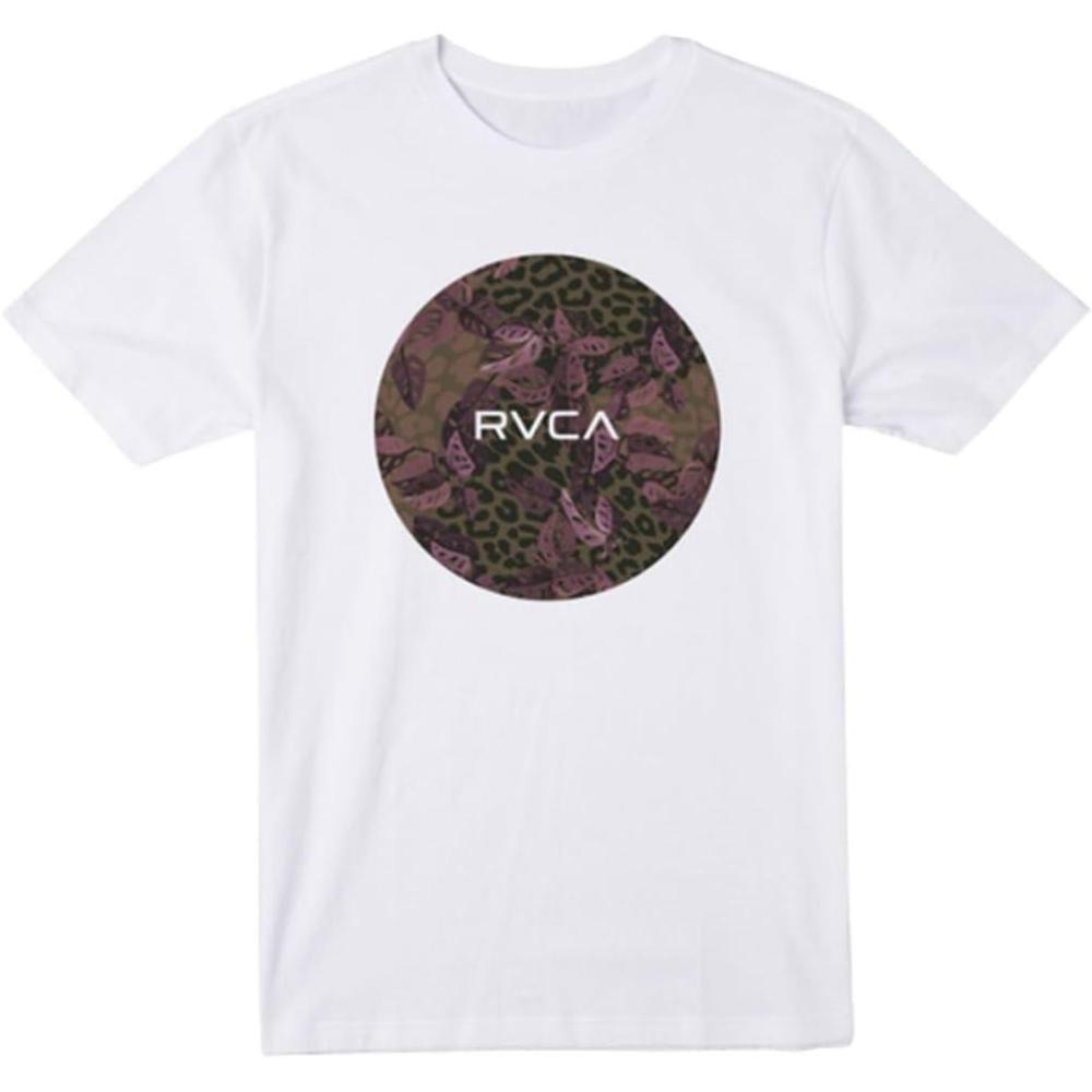 imageRVCA Mens Red Stitch Graphic Crew TShirtMotors White