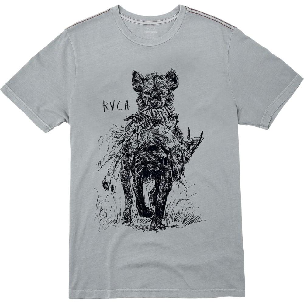 imageRVCA Mens Red Stitch Graphic Crew TShirtSavage  Monument