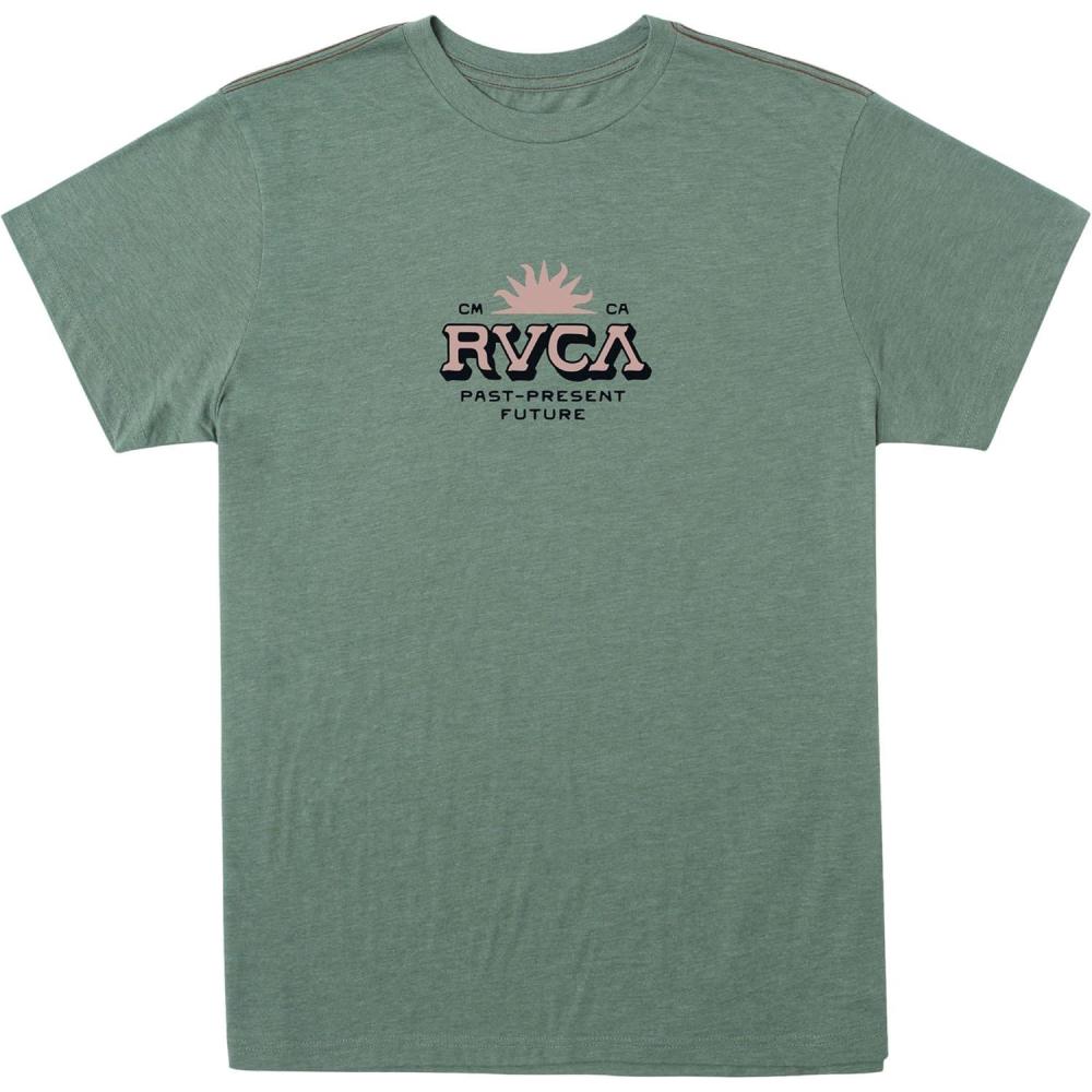 imageRVCA Mens Red Stitch Graphic Crew TShirtType Set  Jade