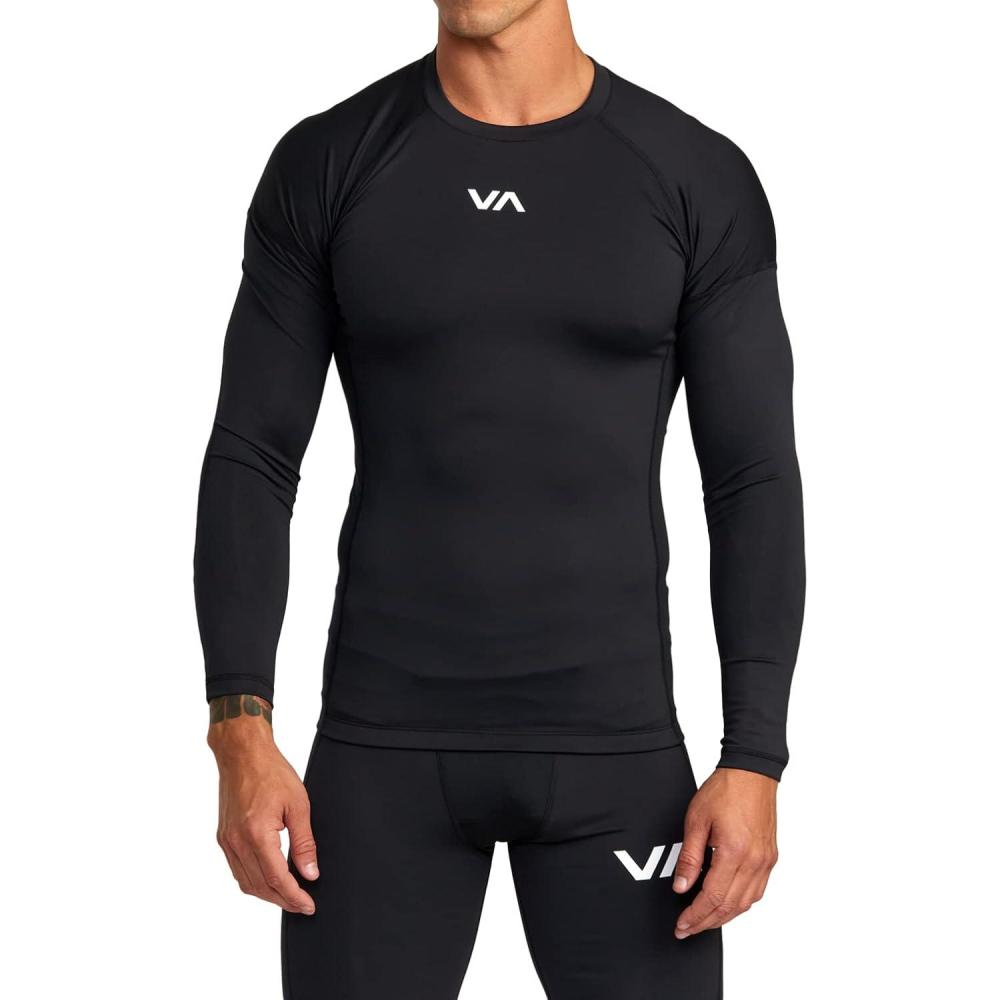 imageRVCA Mens Sport Compression Athletic Breathable Long Sleeve TeeBlack 231
