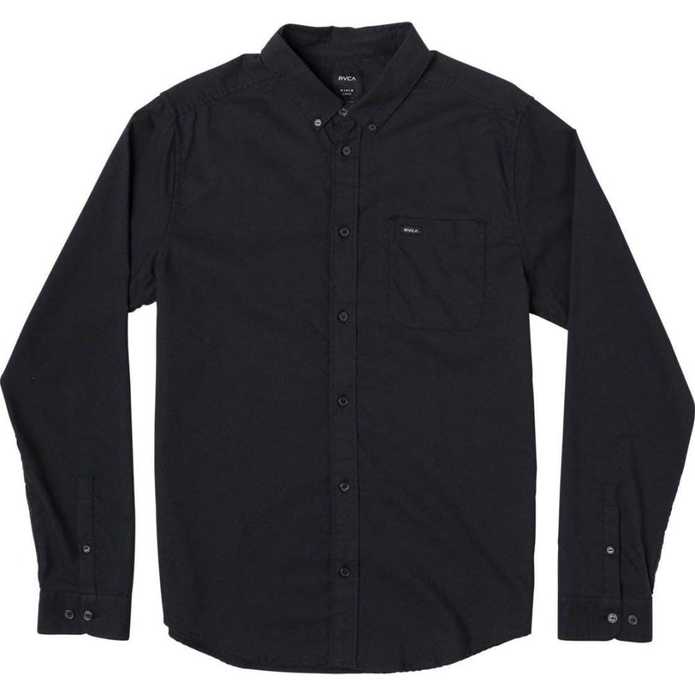 imageRVCA Mens Thatll Do Stretch Long Sleeve Woven Button Front ShirtBlack
