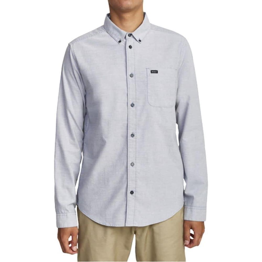 imageRVCA Mens Thatll Do Stretch Long Sleeve Woven Button Front ShirtThatll Do Pavement