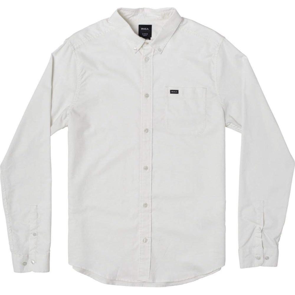 imageRVCA Mens Thatll Do Stretch Long Sleeve Woven Button Front ShirtWhite