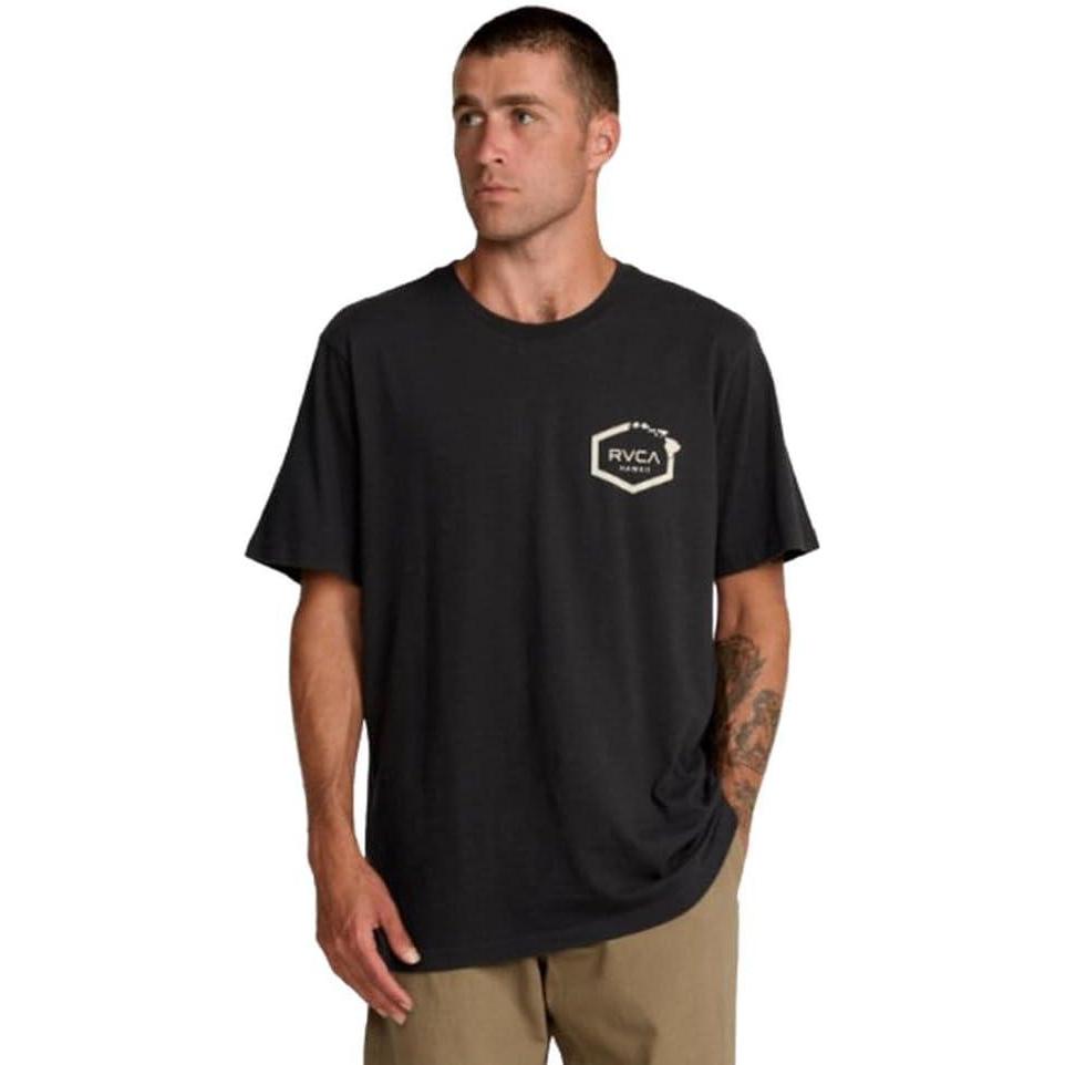 imageRVCA Mens Va All The Way Short SleeveIsland Hex Pirate Black